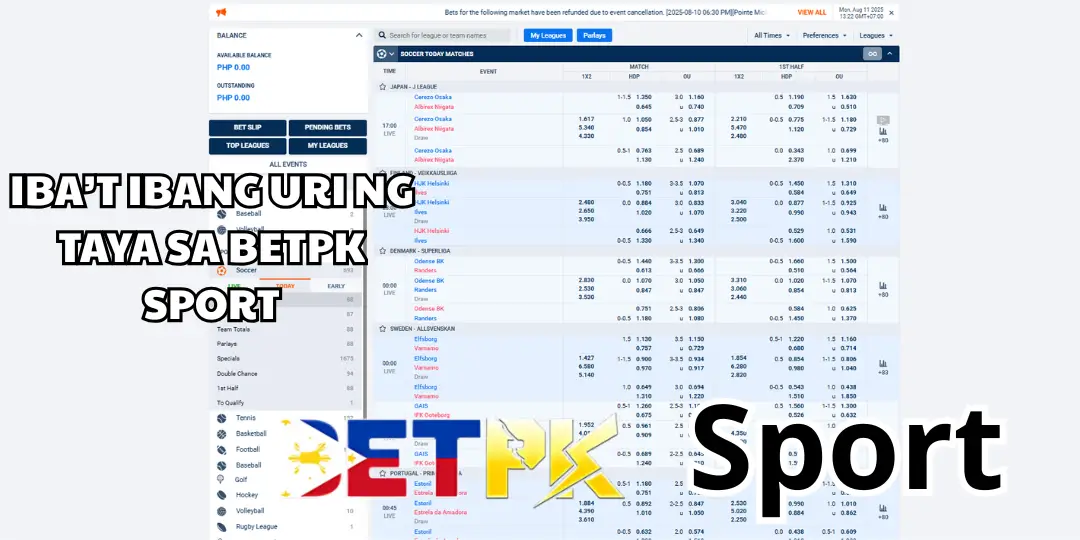 Iba’t ibang Uri ng Taya sa BetPK Sport