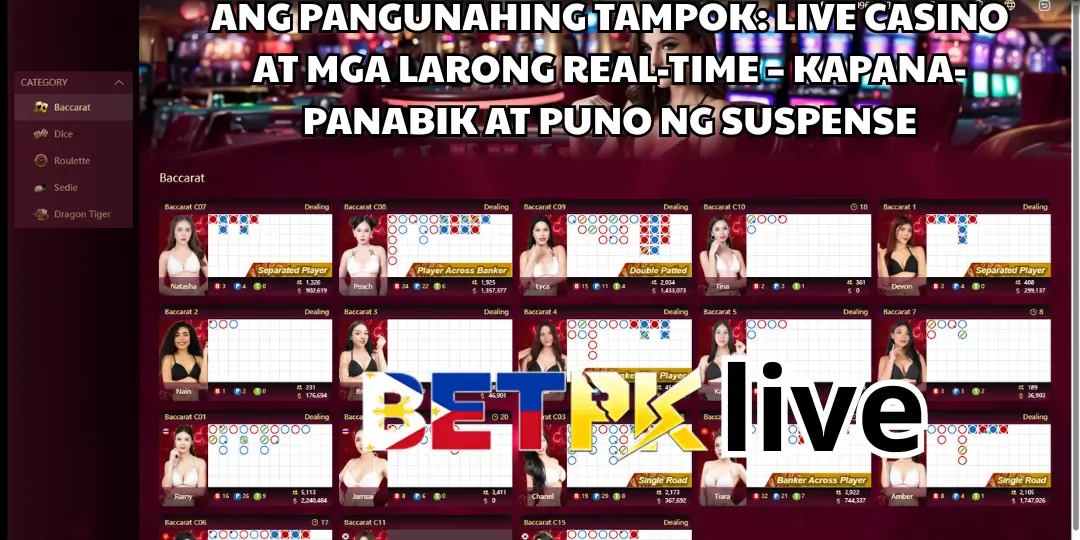 Live casino at mga larong real-time - Betpk live